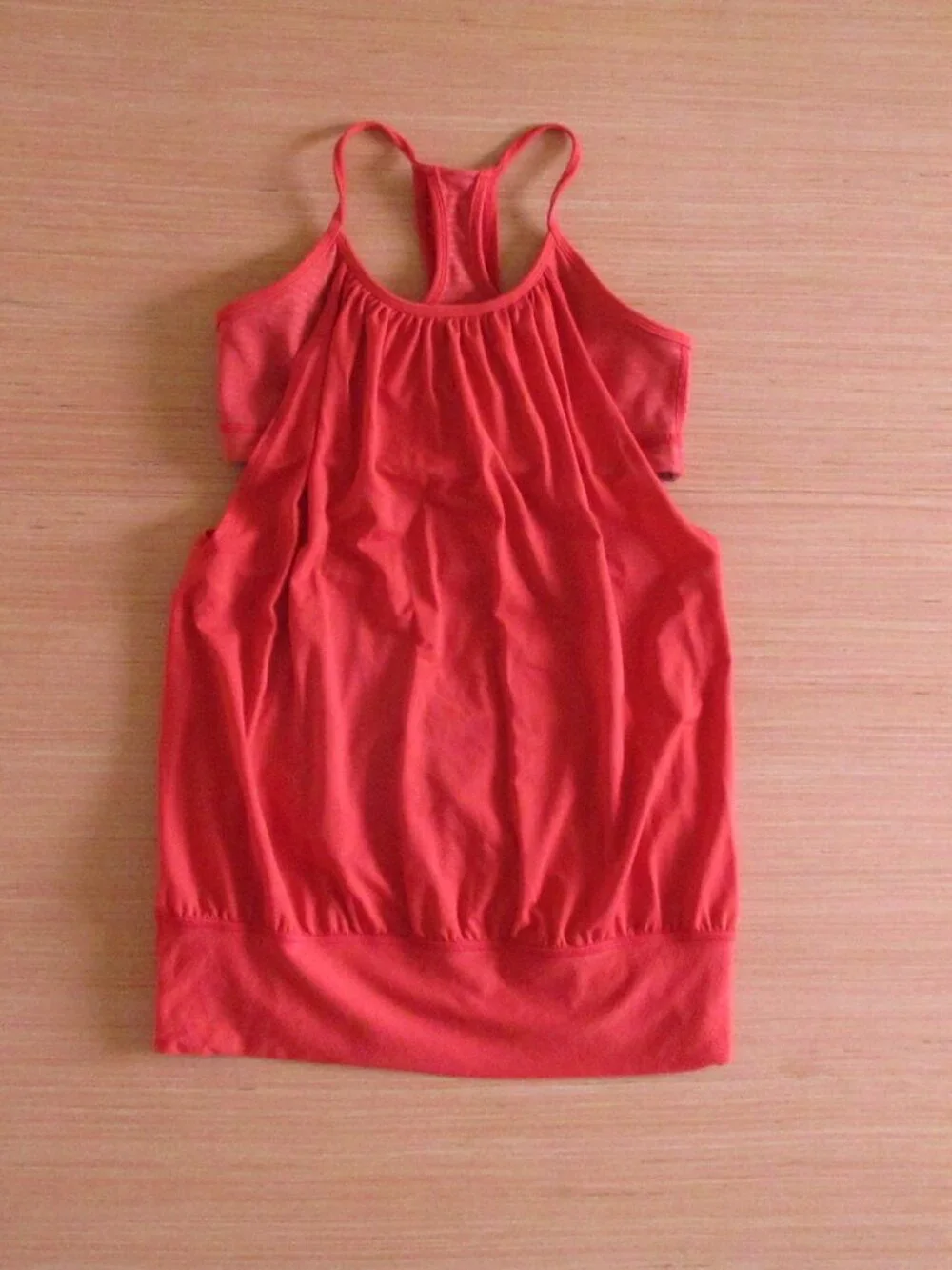 Lululemon No Limits Tank Persimmon Red‑Orange Women’s Size 6 Built‑In Bra